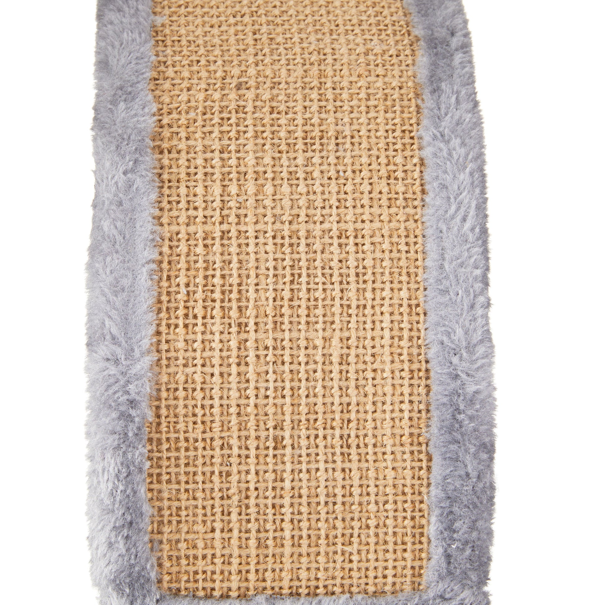 17-Inch Deluxe Jute Cat Scratching Post with Arch Grooming Massager, Gray, Single Unit