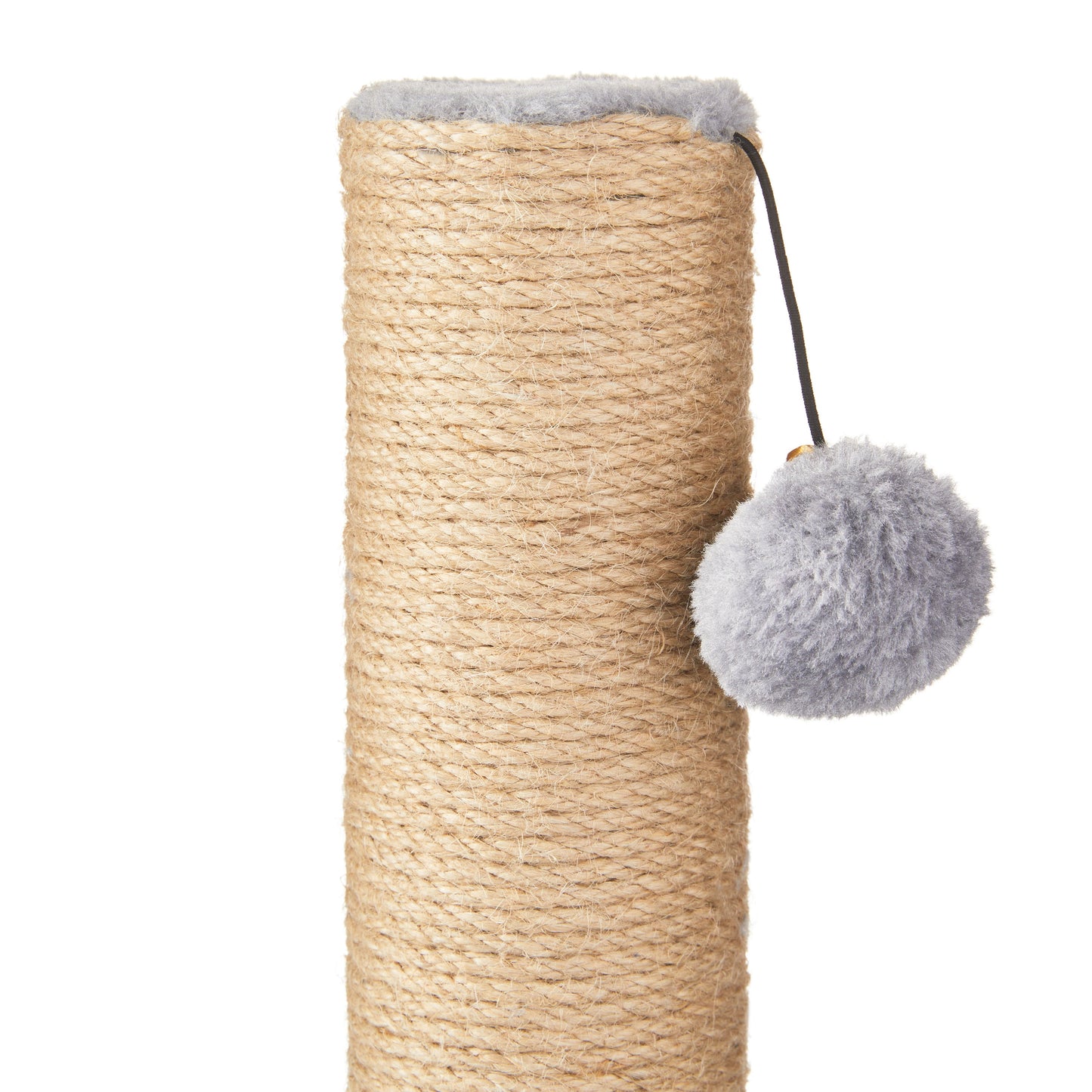 17-Inch Deluxe Jute Cat Scratching Post with Arch Grooming Massager, Gray, Single Unit